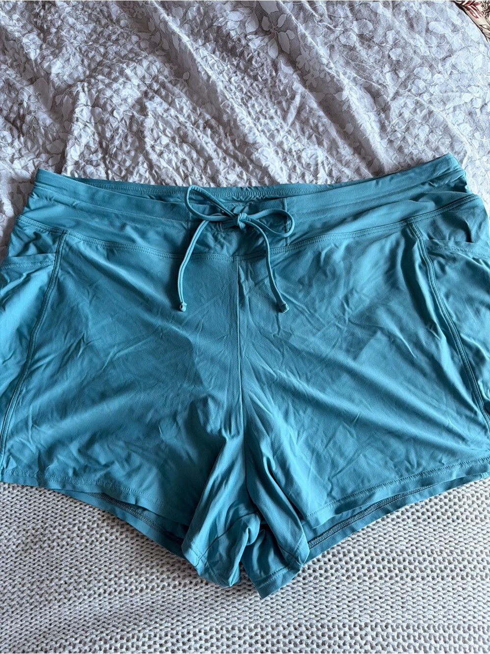 Women’s Teal Swim Drawstring Shorts